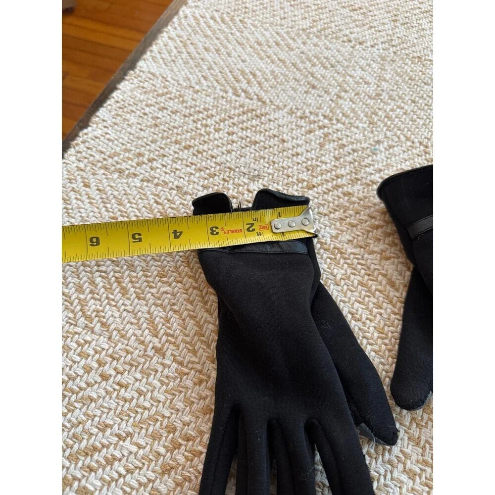 Black Touchscreen Gloves with Bow Detail